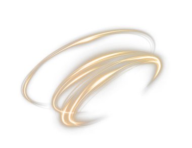 Light golden twirl with a curved glowing line effect. Radiant golden circle and luminous pedestal, podium, or platform stock illustration