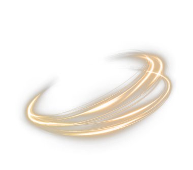 Light golden twirl with a curved glowing line effect. Radiant golden circle and luminous pedestal, podium, or platform stock illustration