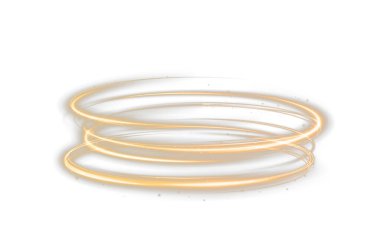 Light golden twirl with a curved glowing line effect. Radiant golden circle and luminous pedestal, podium, or platform stock illustration