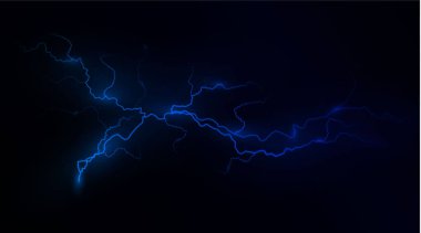 Işık izole vektör yıldırımı png. Sihirli ışık soyut çizgileri. Gerçekçi doğal yıldırım etkileri. Vektör illüstrasyonu