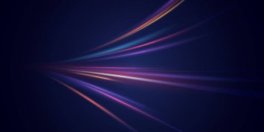 Hızlı hareket eden hız çizgileri içeren fütüristik soyut teknoloji geçmişi. Oyunlar, kartvizitler, posterler ve afişler için dinamik hareket tasarımı ideal.