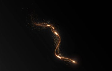 Parlayan bir altın spiral ışık efekti içeren, zarafet ve enerji saçan hisse senedi çizimi. Tasarımlarına dinamik ve lüks bir dokunuş eklemek için mükemmel.