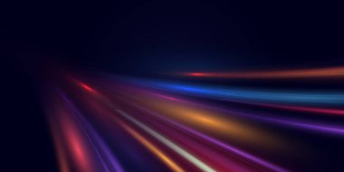 Hızlı hareket eden hız çizgileri içeren fütüristik soyut teknoloji geçmişi. Oyunlar, kartvizitler, posterler ve afişler için dinamik hareket tasarımı ideal.