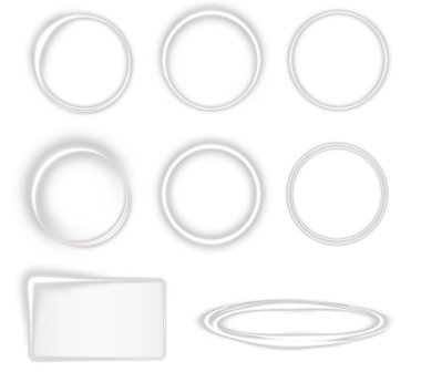 Stock illustration of a glowing white light ring with flare, semicircle, and spark effects ideal for abstract or tech designs.