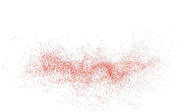 Vibrant image of red chili and curry powder particles in motion, captured with selective focus and blurred motion on a white background. Perfect for culinary visuals.