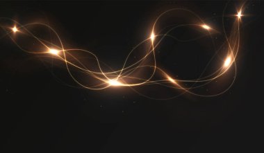 Parlayan bir altın spiral ışık efekti içeren, zarafet ve enerji saçan hisse senedi çizimi. Tasarımlarına dinamik ve lüks bir dokunuş eklemek için mükemmel.