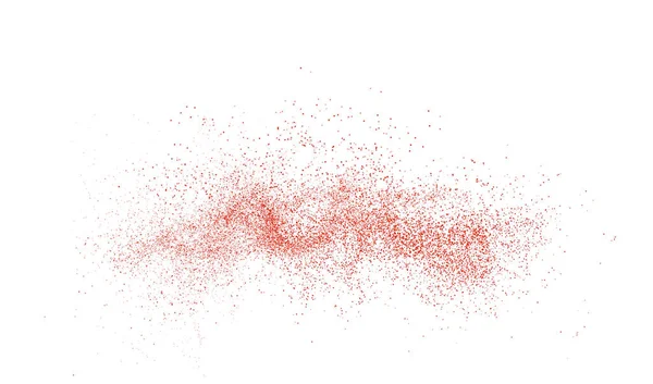 Vibrant image of red chili and curry powder particles in motion, captured with selective focus and blurred motion on a white background. Perfect for culinary visuals.