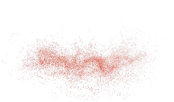 Vibrant image of red chili and curry powder particles in motion, captured with selective focus and blurred motion on a white background. Perfect for culinary visuals.