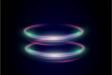 Modern vektör tasarımları, dijital yollar veya geometrik duyarlılığa sahip soyut teknoloji arkaplanları için ideal hız ve geleceksel hareketi sembolize eden parlak, akıcı neon ışık eğrisi