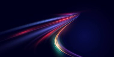 Hızlı hareket eden hız çizgileri içeren fütüristik soyut teknoloji geçmişi. Oyunlar, kartvizitler, posterler ve afişler için dinamik hareket tasarımı ideal.