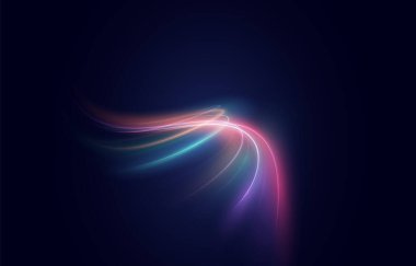 Hızlı hareket eden hız çizgileri içeren fütüristik soyut teknoloji geçmişi. Oyunlar, kartvizitler, posterler ve afişler için dinamik hareket tasarımı ideal.