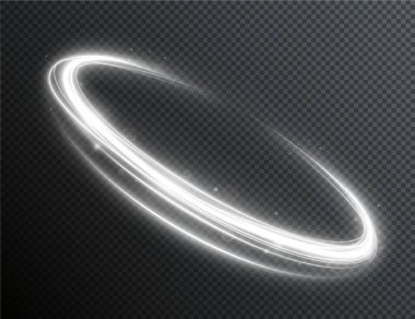 Açık beyaz Twirl. Beyaz çizginin kıvrımlı ışık etkisi. PNG parlak beyaz daire. Açık beyaz pedistal, podyum, platform, masa. Vektör. Vektör illüstrasyonu