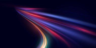 Hızlı hareket eden hız çizgileri içeren fütüristik soyut teknoloji geçmişi. Oyunlar, kartvizitler, posterler ve afişler için dinamik hareket tasarımı ideal.
