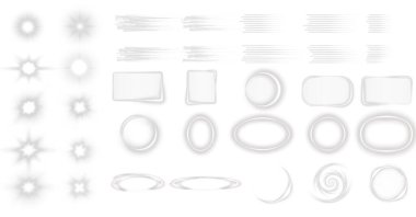 Stock illustration of a glowing white light ring with flare, semicircle, and spark effects ideal for abstract or tech designs.