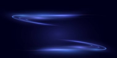  glowing blue neon spiral with elegant curves, speed, and light effects ideal for futuristic, internet-inspired vector designs with motion, vitality, and creative flow.