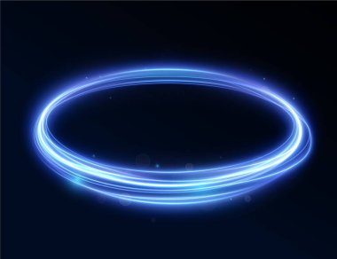 Açık mavi Twirl. Mavi çizginin kıvrımlı ışık etkisi. PNG parlak mavi daire. Açık mavi pedistal, podyum, platform, masa. Vektör PNG. Vektör illüstrasyonu