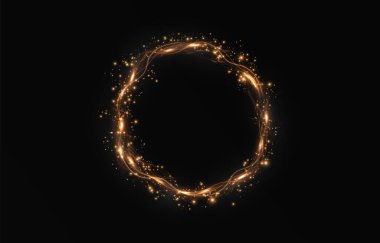 Göz kamaştırıcı bir gece göğünde parıldayan altın yüzük.