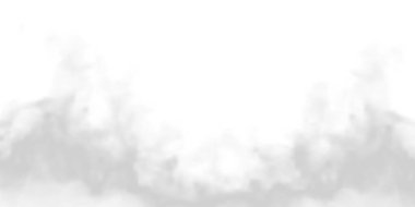 Stock illustration of realistic dark and black smoke or cloud formations, isolated on a transparent background for easy use in design projects.