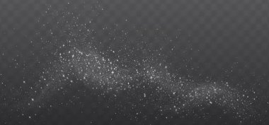 Parıldayan parçacıklar ve Noel tozu ile ışık etkisi. Beyaz ışıl ışıl parlıyor..