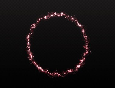 glowing, vibrant neon circle with a modern design. A sleek round frame featuring transparent elements and an empty space for text. A colorful, radiant loop with dynamic shine and flare perfect for