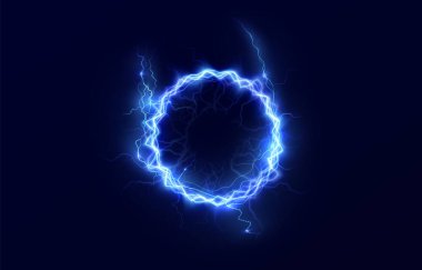 Stock vector illustration of ball lightning on a transparent background an abstract plasma sphere with electric discharge.