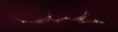 Realistic electric lightning strike with a glowing thunderstorm effect. Isolated vector thunderbolt flare on a dark background. Neon burst representing dramatic weather conditions