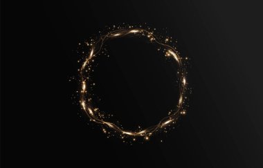 Göz kamaştırıcı bir gece göğünde parıldayan altın yüzük.