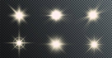 Light effect on a transparent background. Ideal for overlays, glowing accents, or visual highlights. Stock illustration.