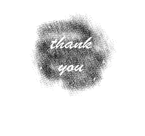 Die Inschrift: "Danke" in einer Wolke schwarzer Punkte — Stockvektor