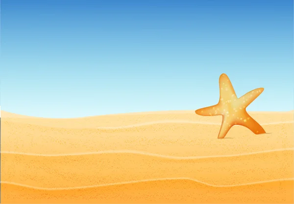 Vector illustration starfish and sand — Stock Vector