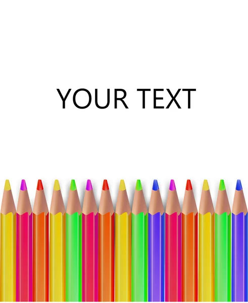 The color pencils on a white background with space for text. — Stock Vector