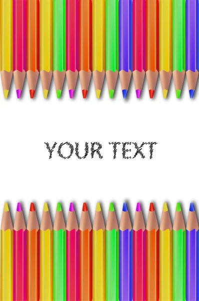 Les crayons de couleur sur fond blanc avec espace pour le texte — Image vectorielle