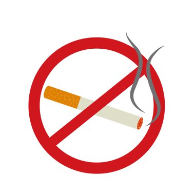 Sigara işarettir. Sigara olan bir çizgi ile kırmızı daire.