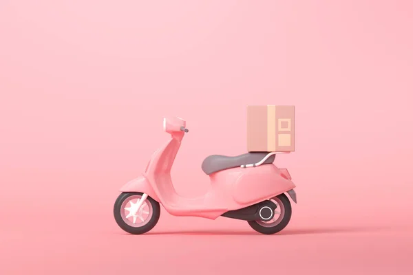 Online Express Delivery Scooter Service Concept Fast Response Delivery Scooter —  Fotos de Stock