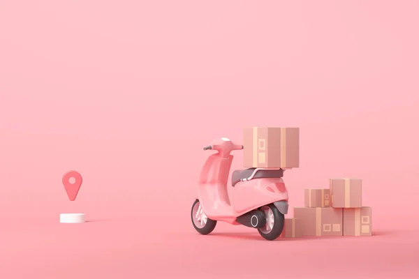Online Express Delivery Scooter Service Concept Fast Response Delivery Scooter — Foto de Stock