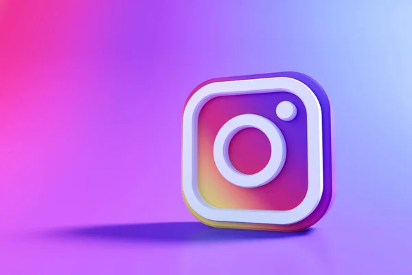 Logo Instagram Sfondo Sfumato Applicazione Social Media Illustrazione Rendering — Foto Stock