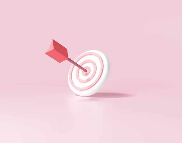 Arrow hit the center of target. Business target achievement concept.3d render illustration