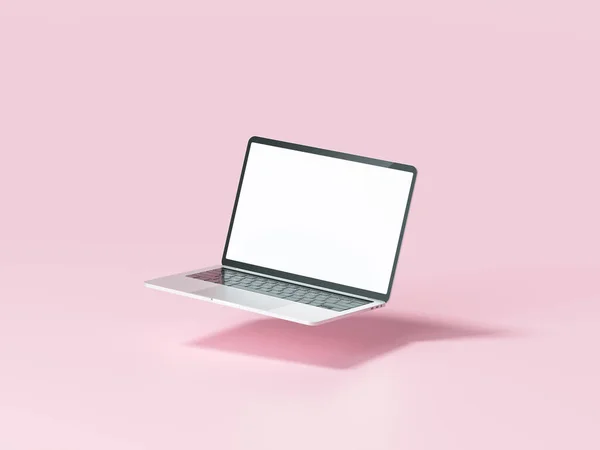 Makieta Laptopa Białym Ekranem Dla Twojego Projektu Ilustracja Renderowania — Zdjęcie stockowe
