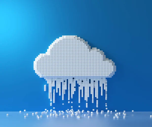 Cloud Computing Service Cloud Data Storage Technology Hosting Konzept Pixel — Stockfoto