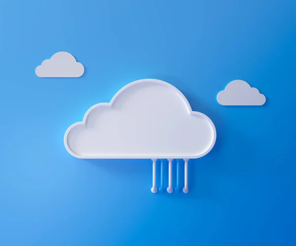 Cloud Speichertechnologie Und Online Datenspeicherung Cloud Computing Hosting Weißer Wolke — Stockfoto