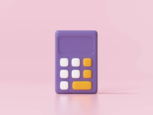 Kalkulator Ikona Różowy Tło Renderować Ilustracja — Zdjęcie stockowe