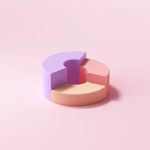 Pembe Arka Planda Isometric Donut Grafiği Resimleme — Stok fotoğraf