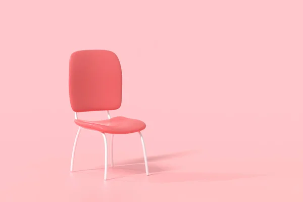Minimale Chaise Rouge Sur Fond Rose Recrutement Entreprises Concept Poste — Photo
