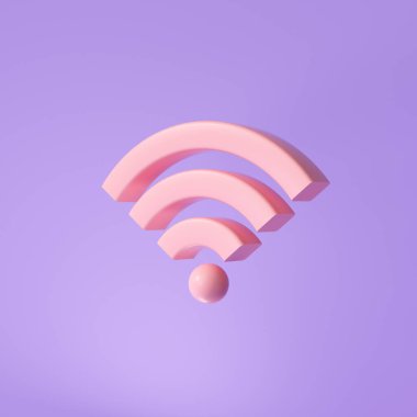 3D Wi-Fi ikon tasarım konsepti. Kablosuz internet sembolü. 3d resimleme.