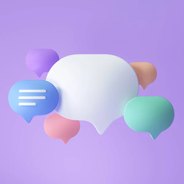 Spraakbellen Voor Tekstvervanging Chat Berichtenvak Social Media Chatting Concept Illustratie — Stockfoto