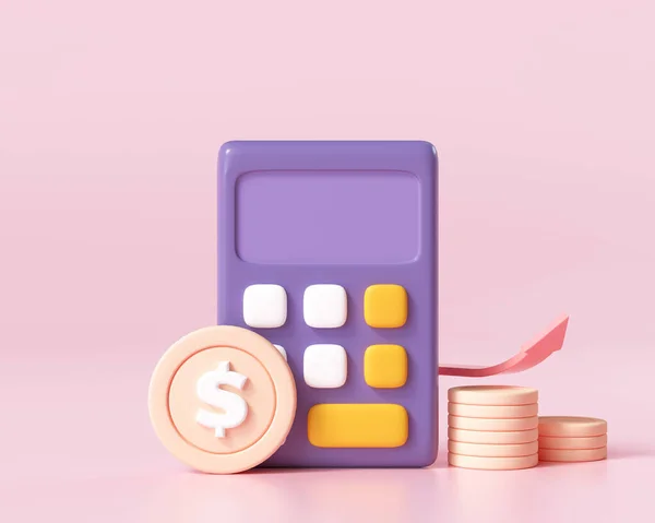 Finanzielle Ikone Konzept Geldmanagement Finanzplanung Berechnung Des Finanziellen Risikos Taschenrechner — Stockfoto