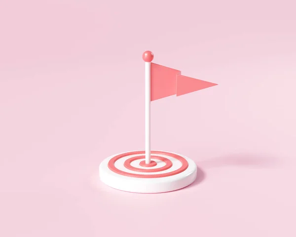 Flag Middle Target Aimed Goal Increase Motivation Way Achieve Goal — Stock Photo, Image