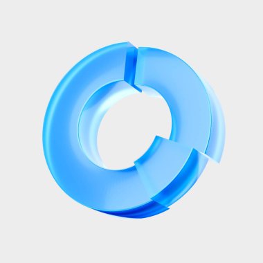 3D donut çizelgesi simgeleri, analitik gösterge paneli konsepti. Grafik tasarımı, UI UX arayüzleri, 3D resimleme için simge, trend cam holografik simgesi gibi renkli gradyan camlar.