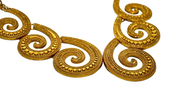 Gold necklace spiral — Stock Photo, Image