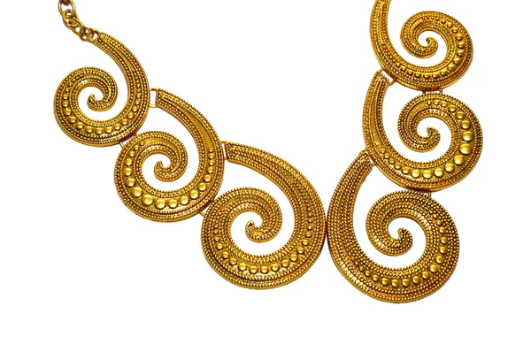 Gold necklace spiral — Stock Photo, Image